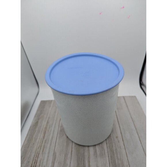Vintage 3 Piece Tupperware One Touch Blue Lids Speckled Canisters Storage A,B,D - Picture 12 of 16